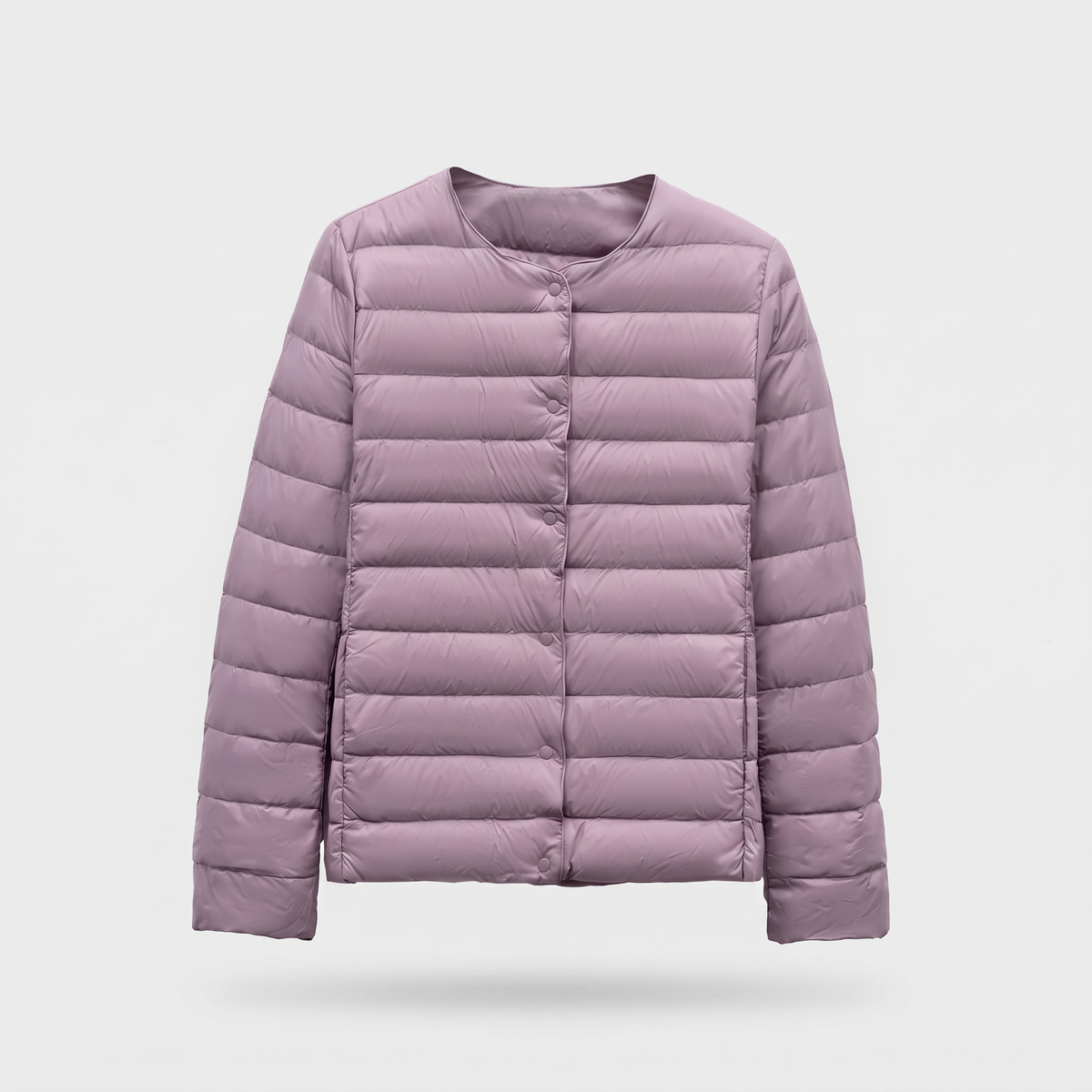 Women's Puffer Jacket in Light Purple, ghost mannequin