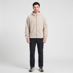 Full body view of the Sand hooded fleece jacket