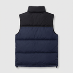 Terrabound men's colour block down gilet in Navy, back view with black bound armholes