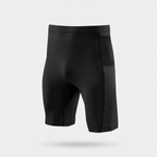 Men's unpadded cycling shorts in Black, front view