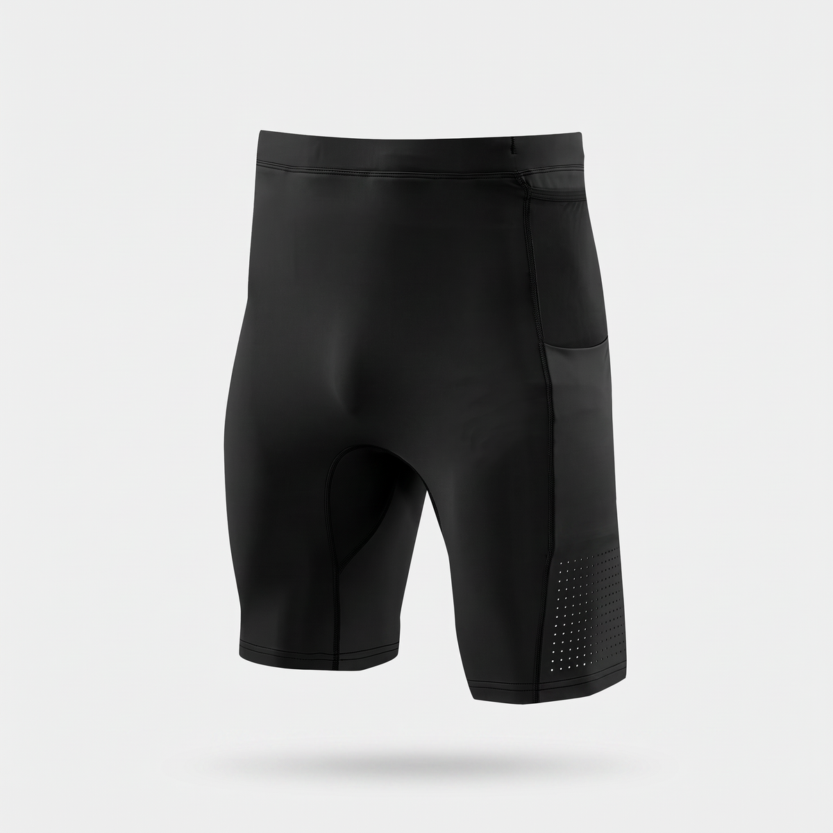 Men's unpadded cycling shorts in Black, front view