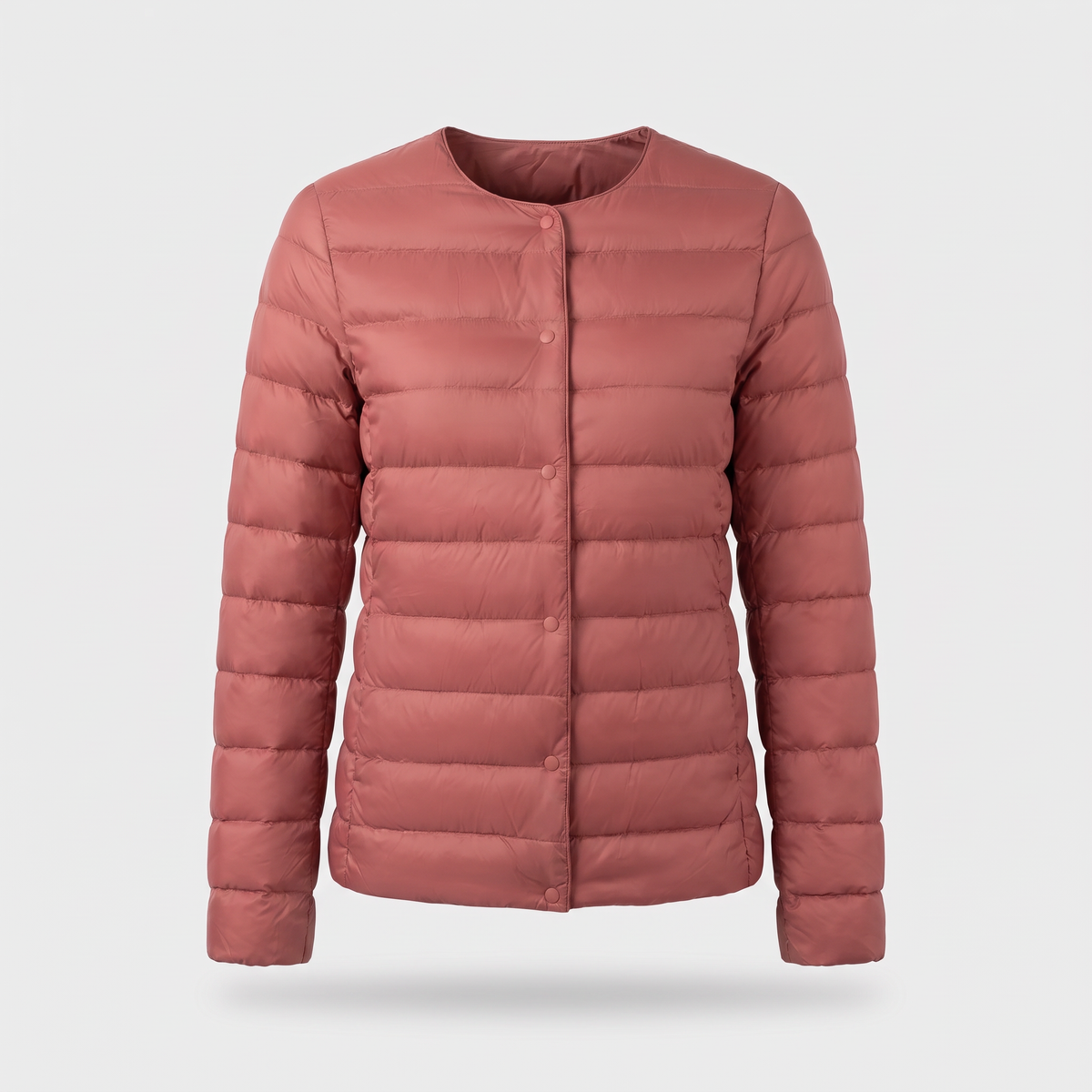 Women's Puffer Jacket in Crimson, ghost mannequin