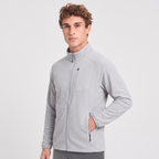 Terrabound Men's Fleece Jacket in Light Grey, three-quarter view