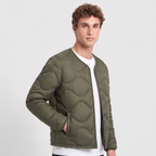 Terrabound Men's Puffer Jacket in Army Green, three-quarter view