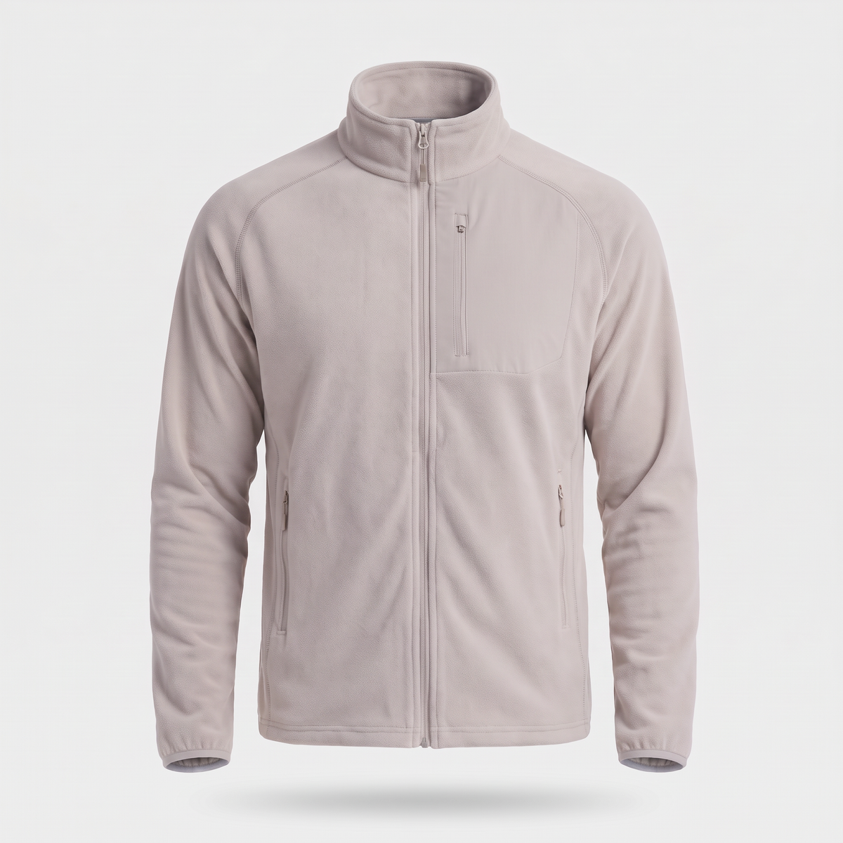 Terrabound Men's Fleece Jacket in Stone, front product shot