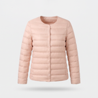 Women's Puffer Jacket in Pink, ghost mannequin