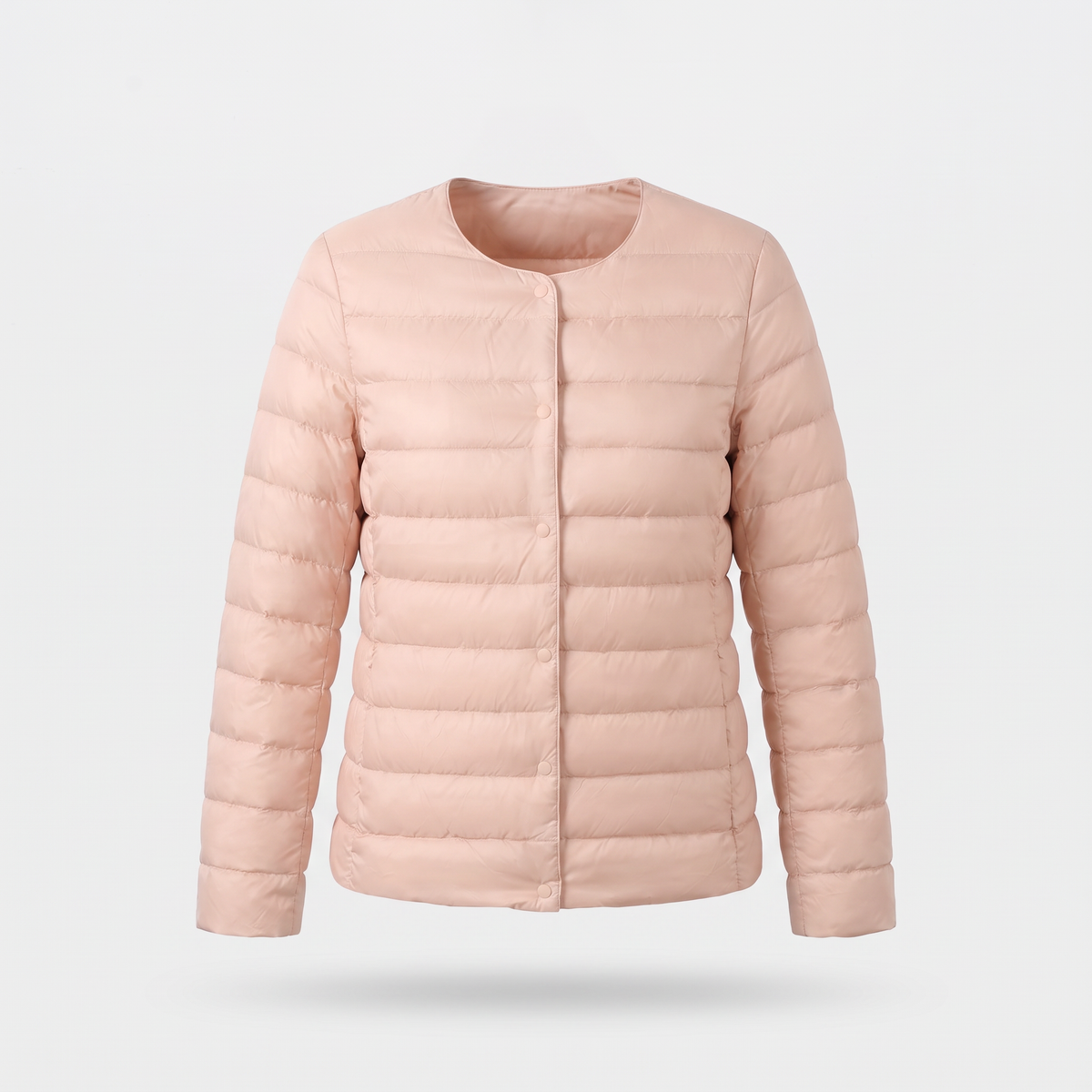 Women's Puffer Jacket in Pink, ghost mannequin