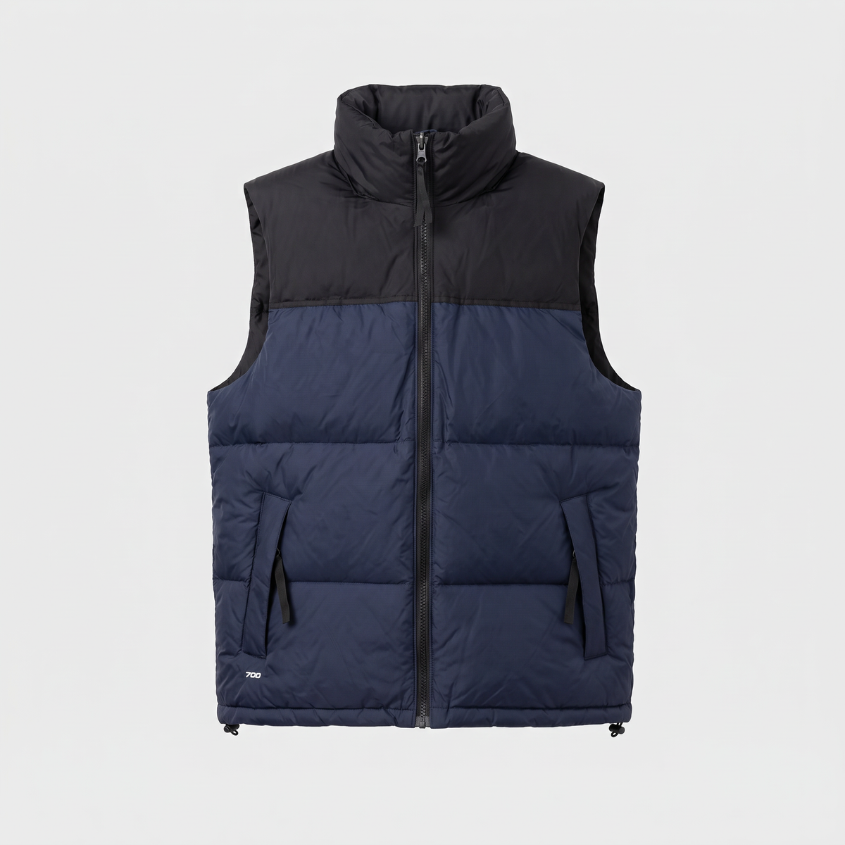 Terrabound men's colour block down gilet in Navy, front view