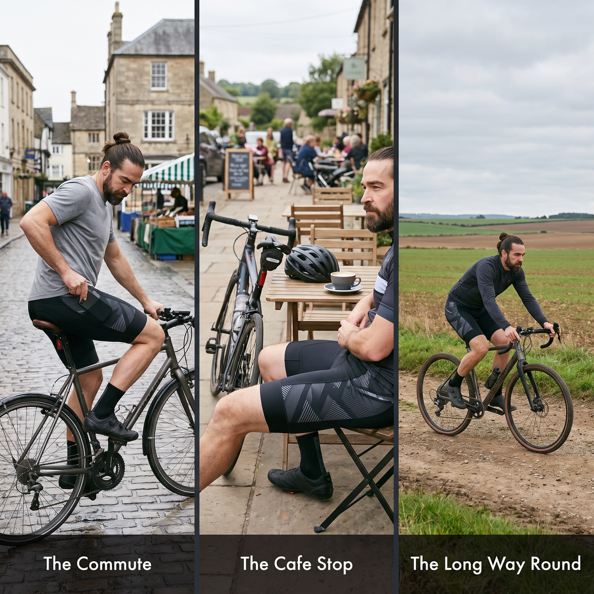 The cycling shorts on the commute, at a cafe stop and on a long ride