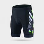 Men's padded cycling shorts in Fluorescent Green, front view