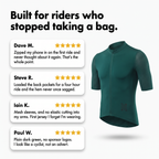Customer review cards for the cycling jersey