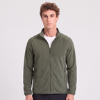 Terrabound Men's Fleece Jacket in Army Green, worn front view