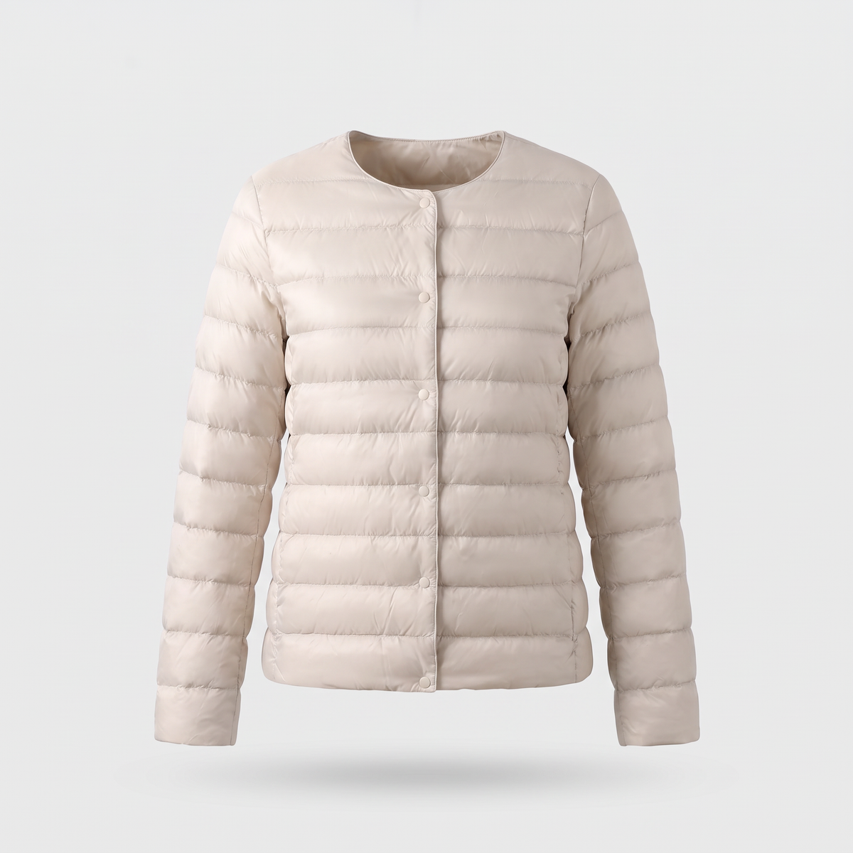 Women's Puffer Jacket in Off-White, ghost mannequin