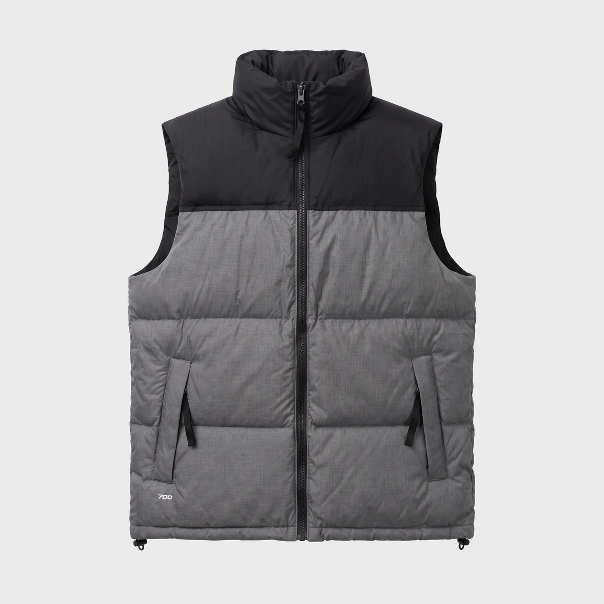 Terrabound men's colour block down gilet in Grey, front view