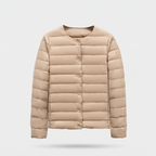Women's Puffer Jacket in Khaki, ghost mannequin
