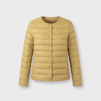 Women's Puffer Jacket in Yellow, ghost mannequin