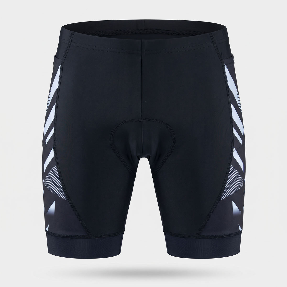 Men's padded cycling shorts in White, front view
