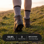 Key specifications: 53.9 per cent wool, three pairs per pack, UK 3.5 to 10.5