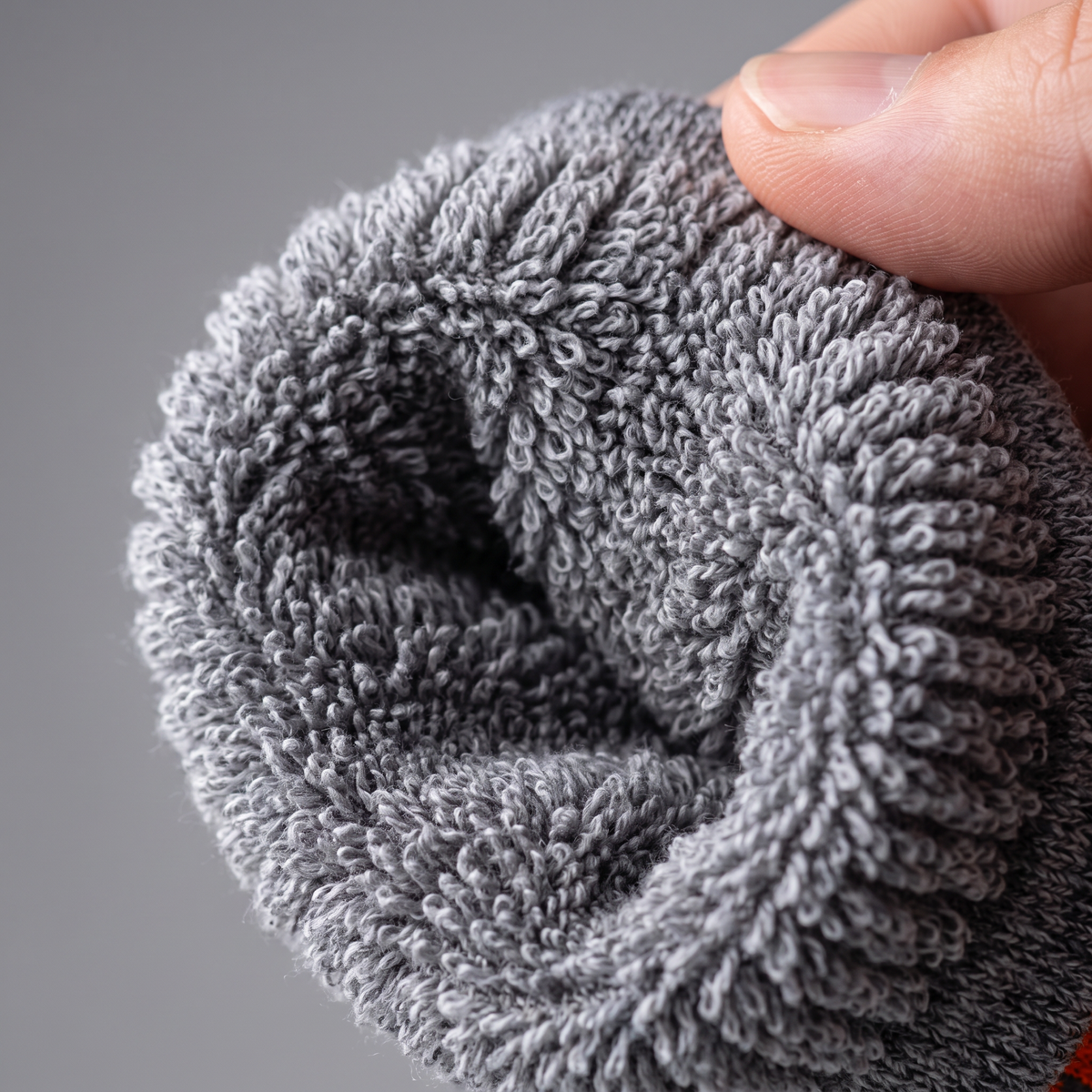 Inside of the sock showing the dense terry loop cushioning