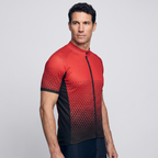 Men's cycling jersey in red, side view