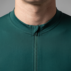 Collar detail showing the fabric garage over the zip head