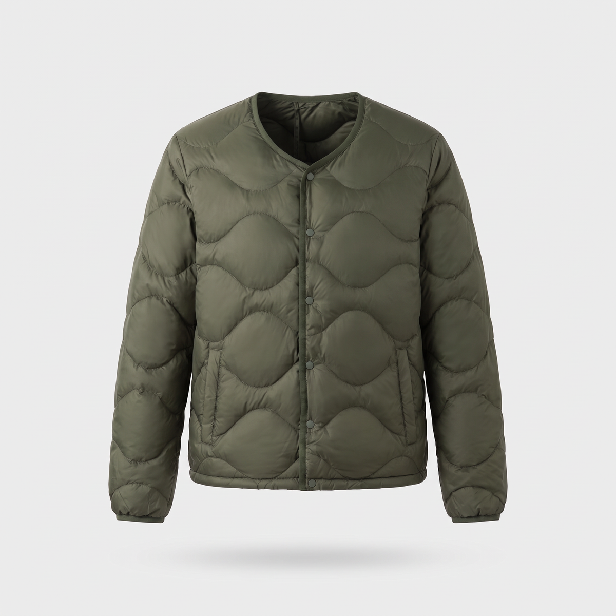 Terrabound Men's Puffer Jacket in Army Green, product shot front view