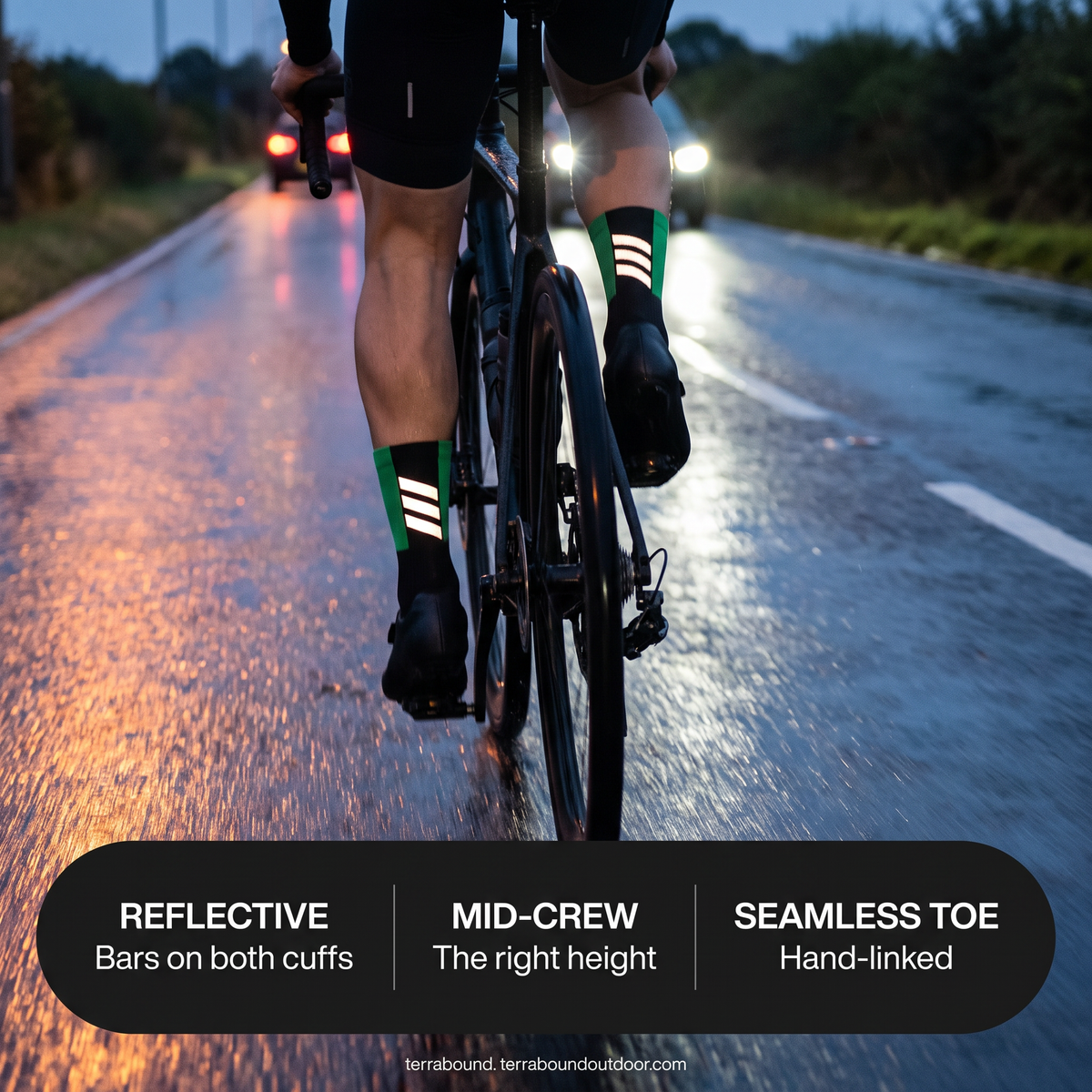 Key specifications of the reflective cycling socks