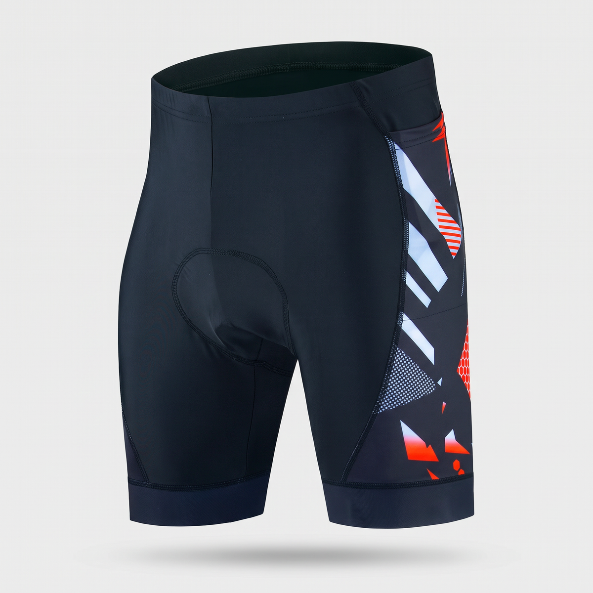 Men's padded cycling shorts in Red, front view