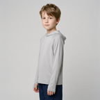 Kids' Sun Hoodie in Light Grey, side view