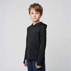 Kids' Sun Hoodie in Black, side view