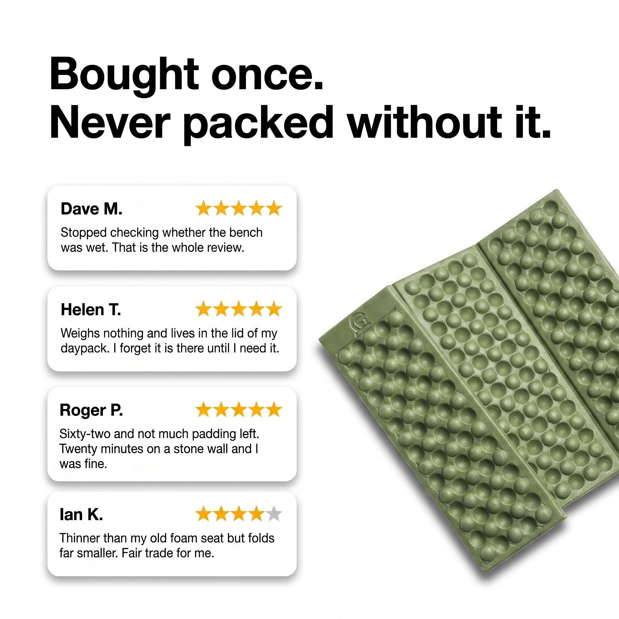 Customer reviews of the Terrabound folding sit mat