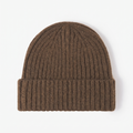 Terrabound Knit Beanie Hat in Coffee - flat lay
