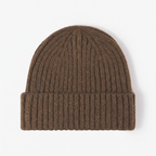 Terrabound Knit Beanie Hat in Coffee - flat lay