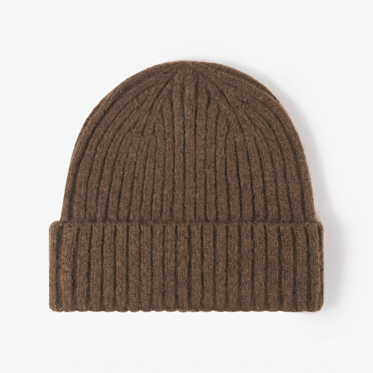 Terrabound Knit Beanie Hat in Coffee - flat lay