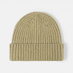 Terrabound Knit Beanie Hat in Green - flat lay