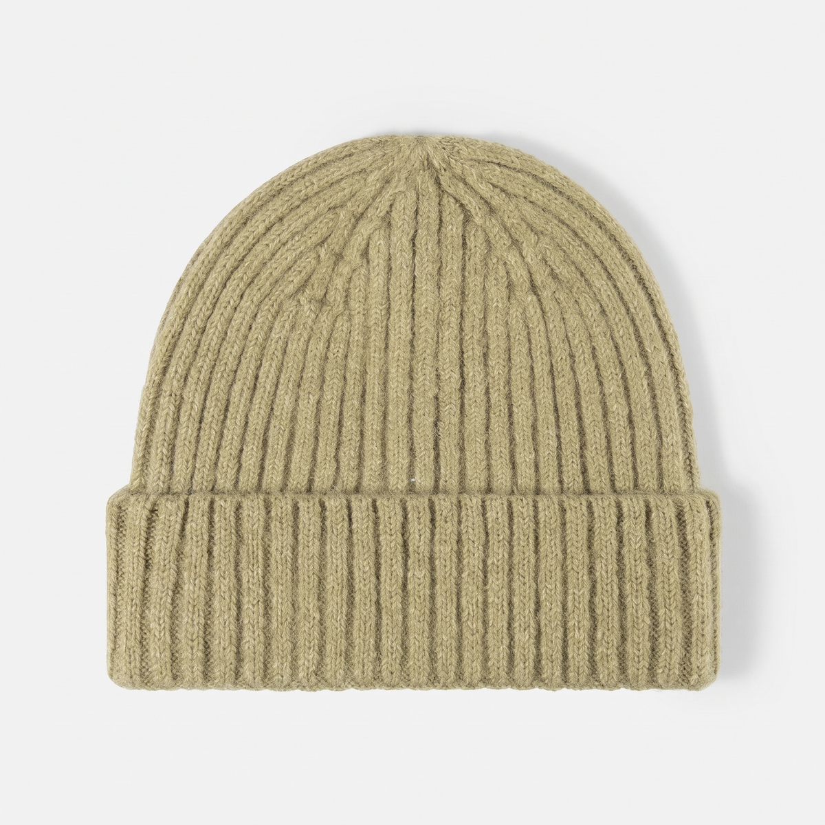 Terrabound Knit Beanie Hat in Green - flat lay