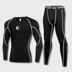 Men's Base Layer Set - Fleece Lined Thermal Top & Tights