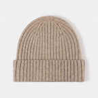 Terrabound Knit Beanie Hat in Khaki - flat lay