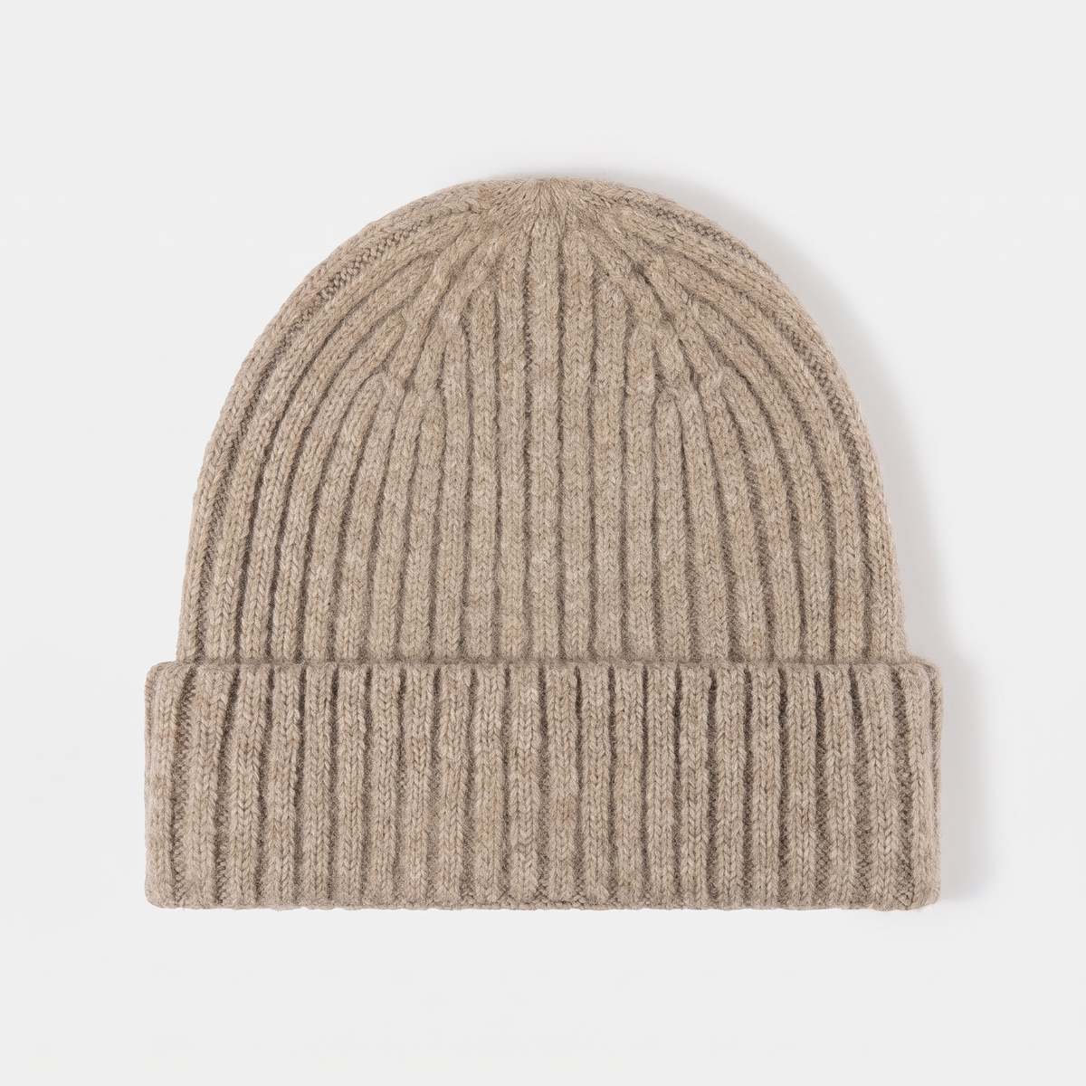 Terrabound Knit Beanie Hat in Khaki - flat lay