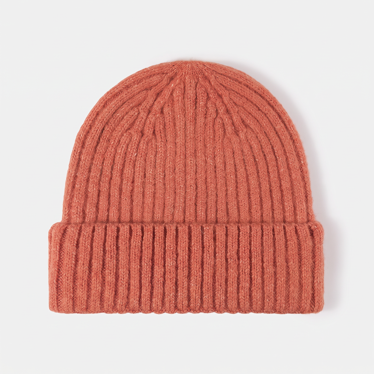 Terrabound Knit Beanie Hat in Orange - flat lay