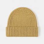 Terrabound Knit Beanie Hat in Yellow - flat lay