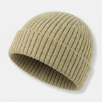 Terrabound Knit Beanie Hat in Green - angled view