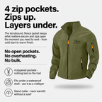 Terrabound Men's Fleece Jacket - 4 Zip Pockets Feature