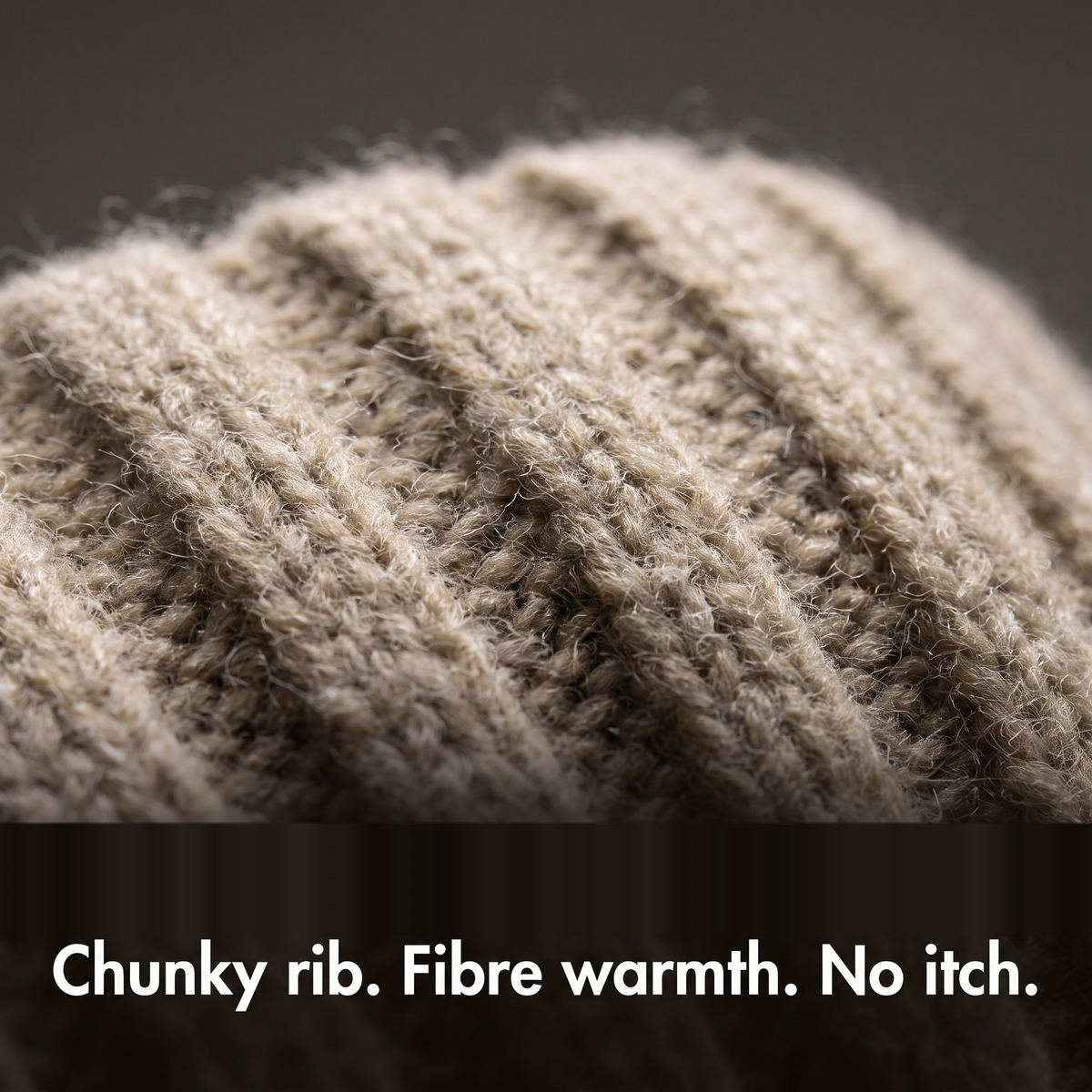 Terrabound Knit Beanie Hat - chunky ribbed knit texture detail