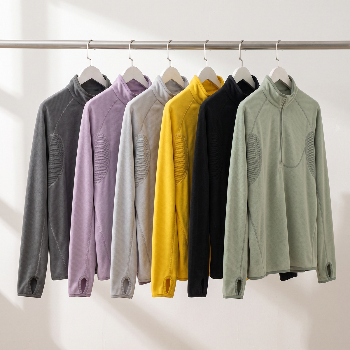 Terrabound half-zip fleece shown in all six colourways