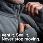 Close-up of the quarter-zip and thumbhole cuff on the Terrabound half-zip fleece
