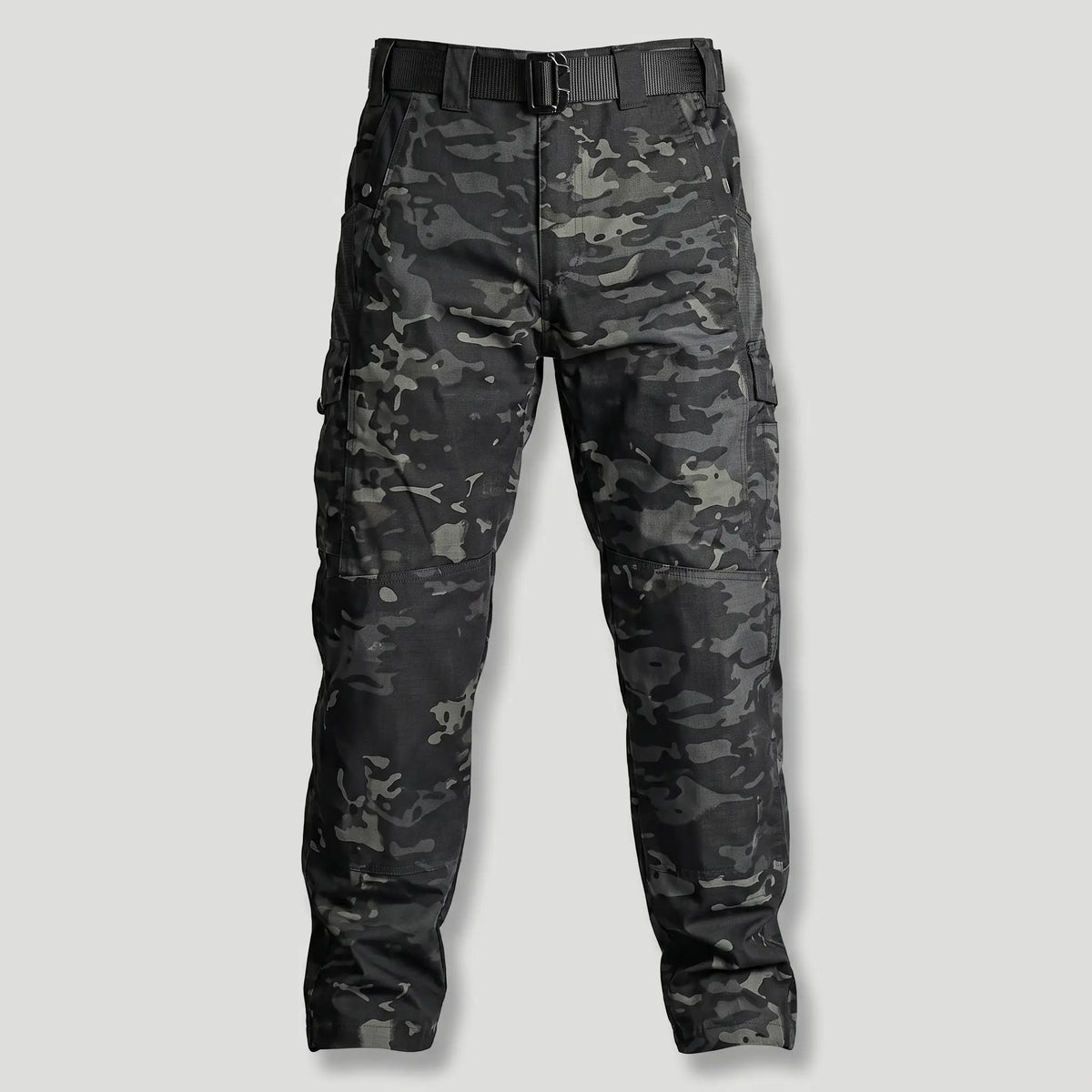 Men's work trousers in Black Camo, front view