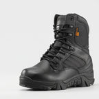 Men's combat boot in Black, three-quarter front view