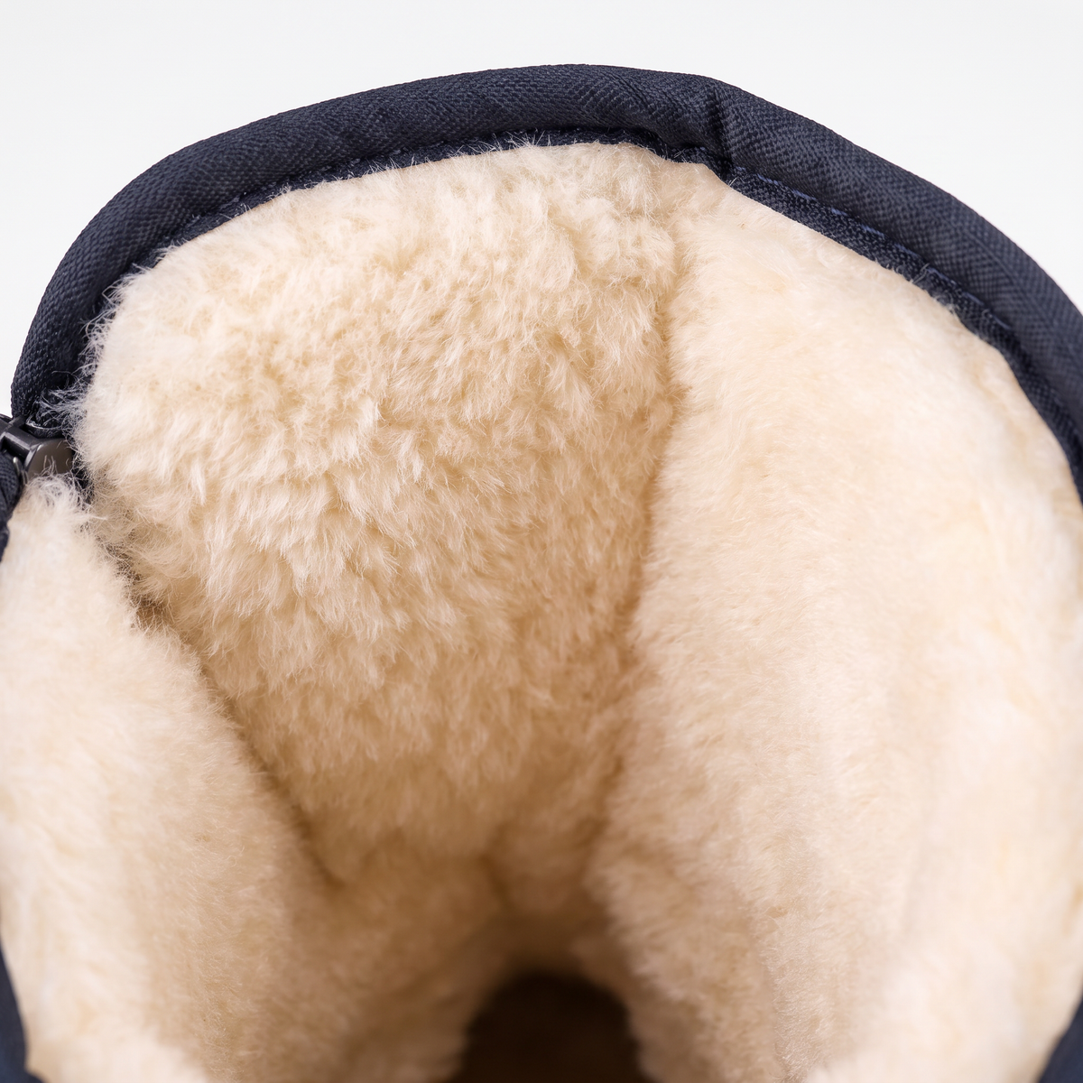 Close-up of the plush lining inside the snow boot