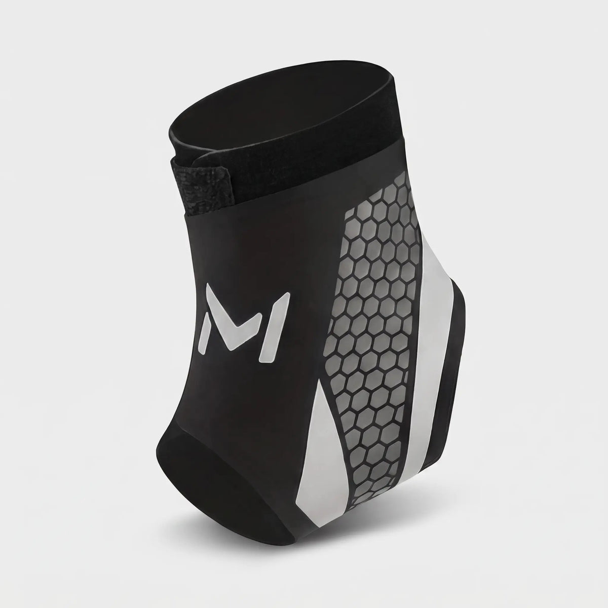 Ankle support brace in Black Grey with wrap strap and open heel